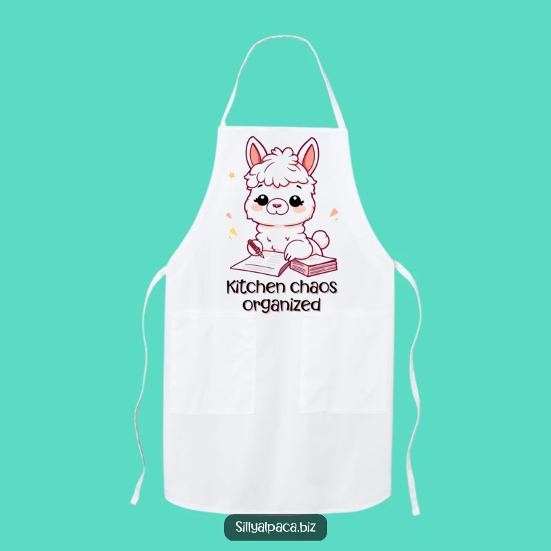 Funny Alpaca Filing Apron: Organize Your Kitchen Hilariously