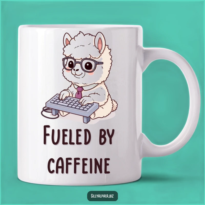 Funny Typing Alpaca Mug: Hilarious Gift for Busy Professionals