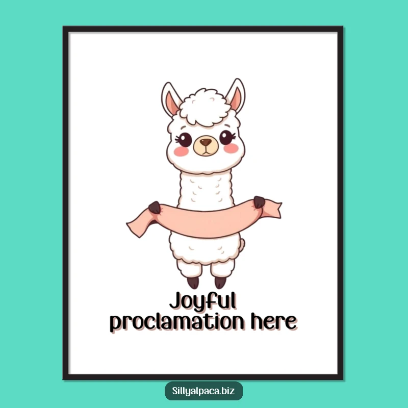 Funny Happy Alpaca Banner Digital Art - Instant Celebration Decor Gift
