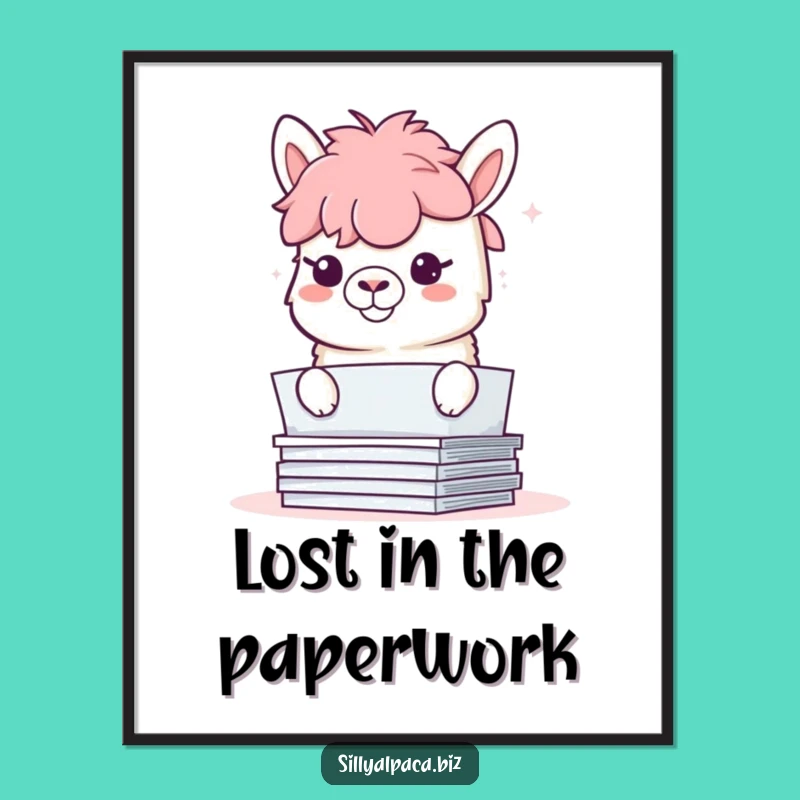 Funny Alpaca Paper Mischief Digital Art: Instant Playful Decor