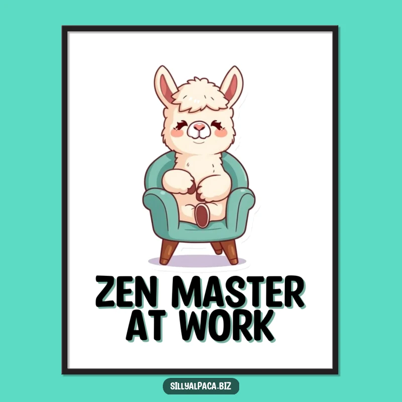 Funny Relaxed Alpaca Digital Art: Instant Lounging Llama Humor for Your Walls