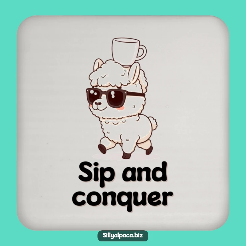 Funny Alpaca Coffee Headstand Coaster: Sip with Style and Focus
