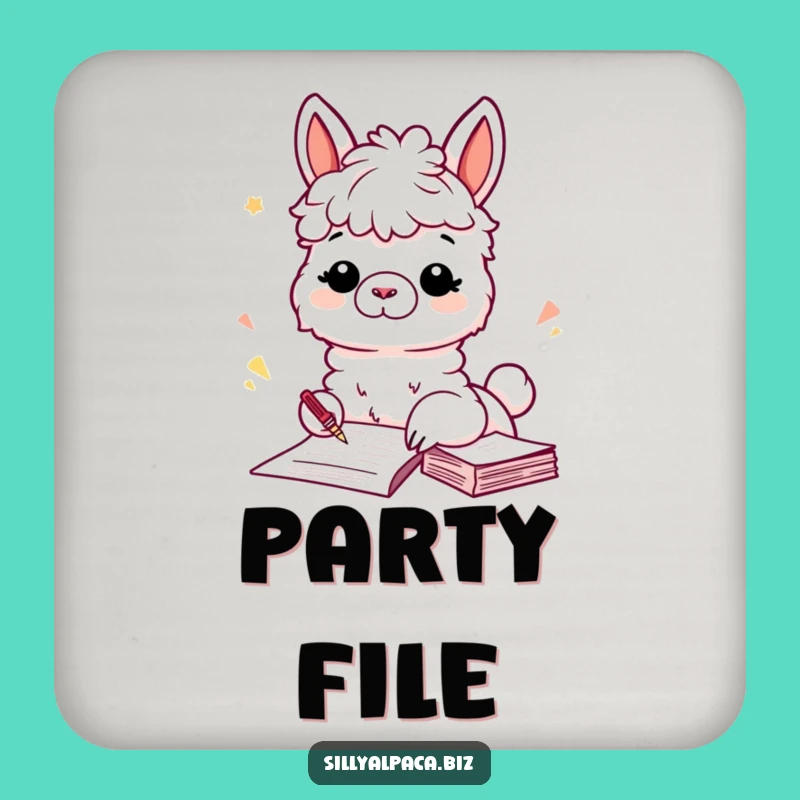 Funny Alpaca Filing Coaster: Protect Surfaces Hilariously