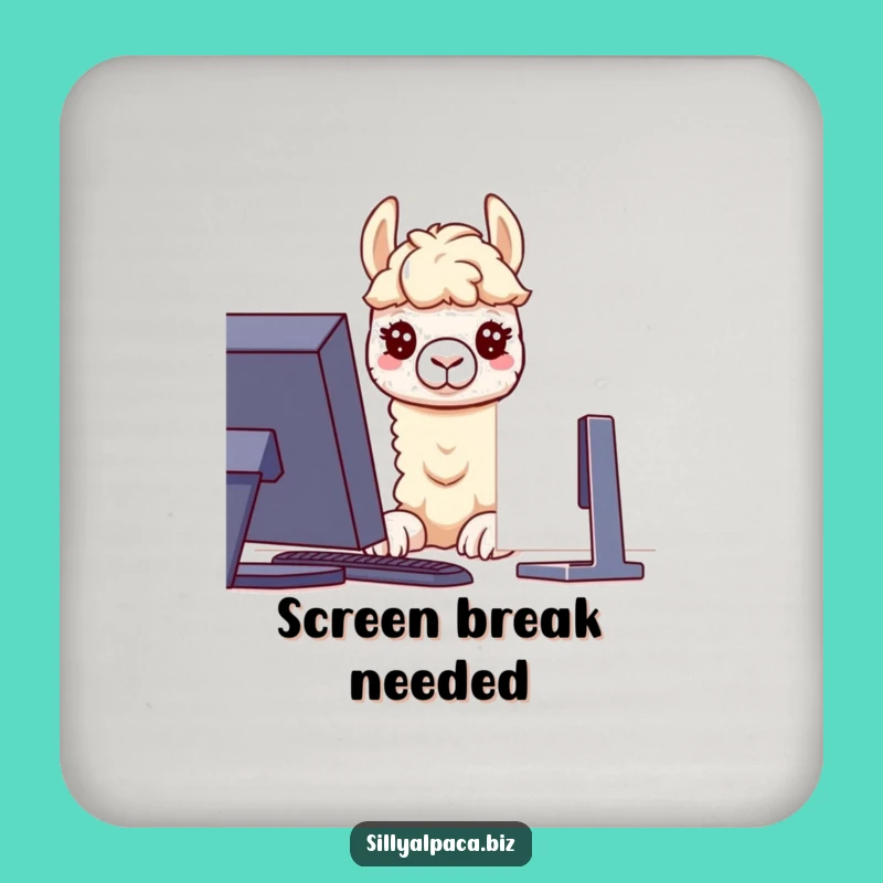 Funny Alpaca Coasters (Set of 4): Digital Peek - Quirky Tech Decor Gift