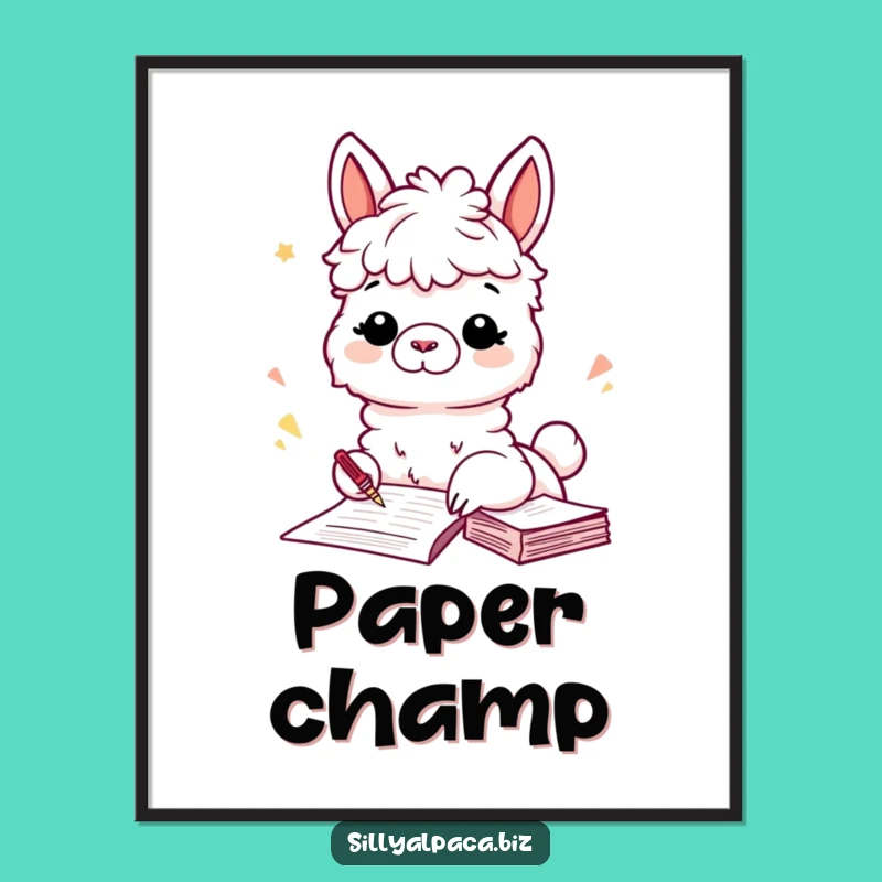 Funny Alpaca Filing Poster: Desk Decor and Hilarious Art