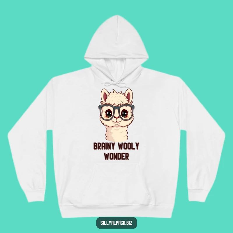 Cozy Funny Curious Alpaca Office Glasses Hoodie - Comfy Character Gift