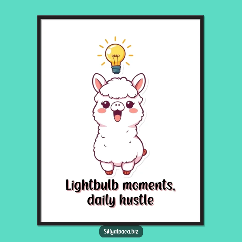 Bright Idea Alpaca Art Free Printable: Funny Downloadable Decor for Creative Spaces