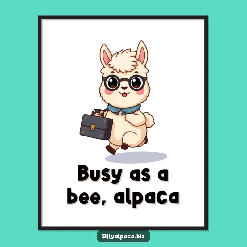Free Printable Wall Art: Busy Alpaca Office Downloadable Art