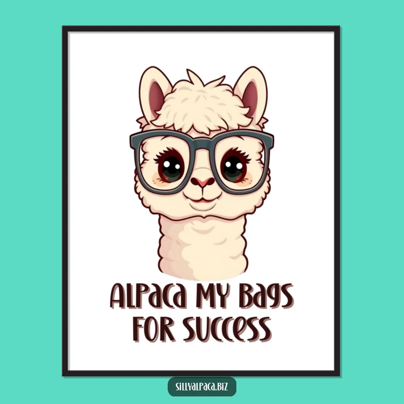 Free Printable Wall Art: Curious Alpaca Office Downloadable Art