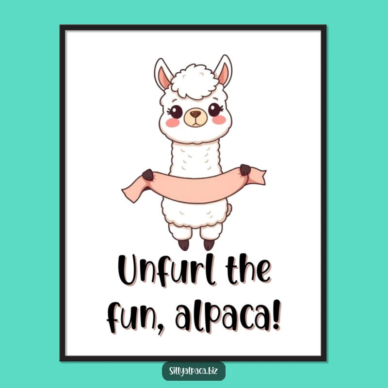 Free Printable Wall Art: Happy Alpaca Banner Downloadable Art