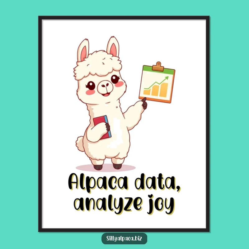Funny Free Printable Wall Art: Chart-Pointing Alpaca, Cheerful Downloadable Decor