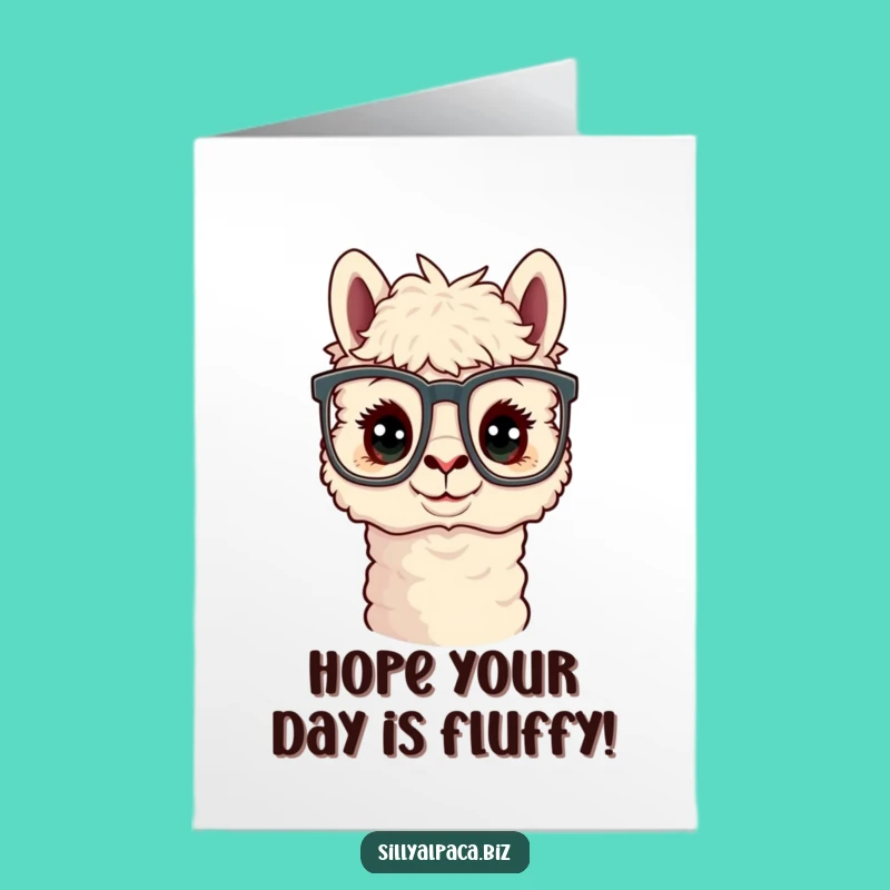 Free Printable Birthday Card: Curious Alpaca Office Funny Downloadable Gift