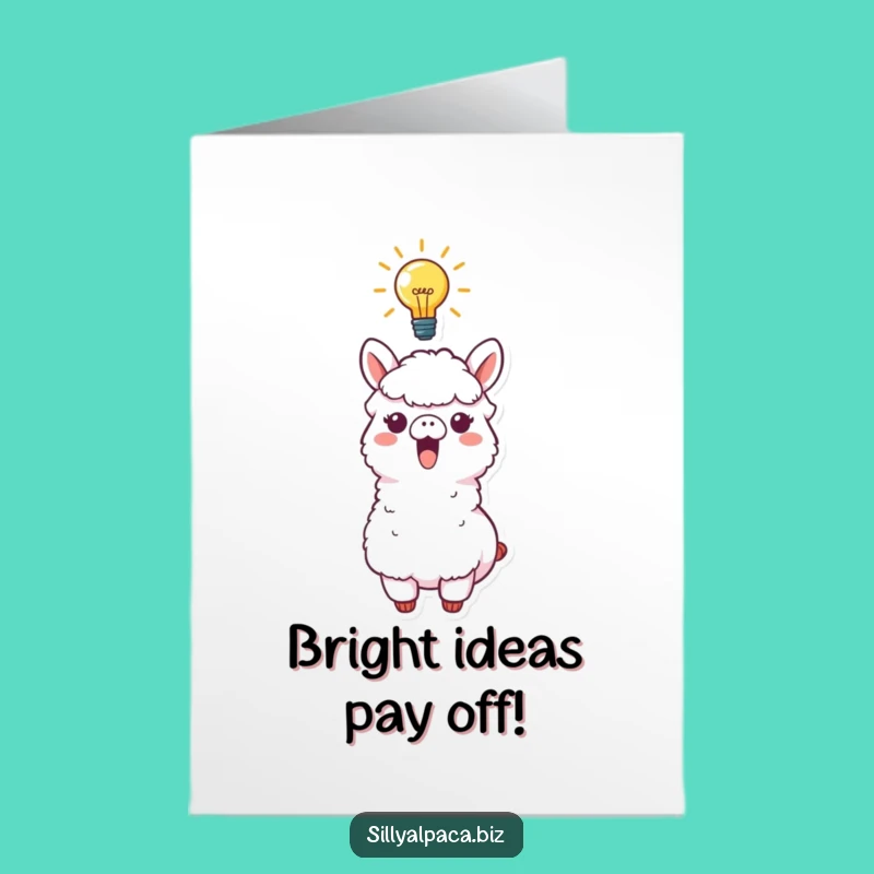 Bright Idea Congrats Card Free Printable: Funny Alpaca Downloadable for Great Achievements