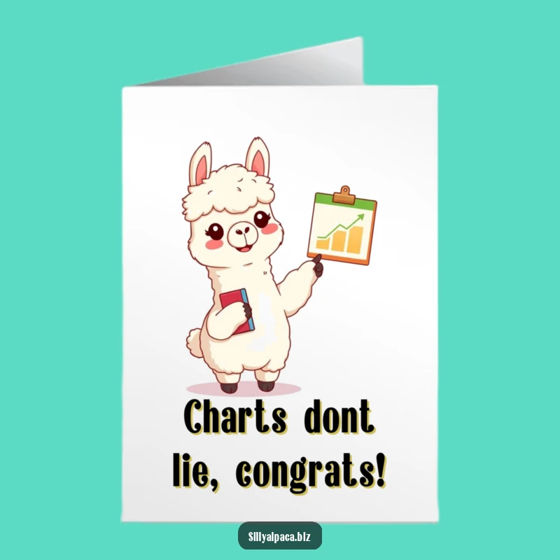 Free Printable Congrats Card: Alpaca's Chart Success, Cheerful Downloadable Gift