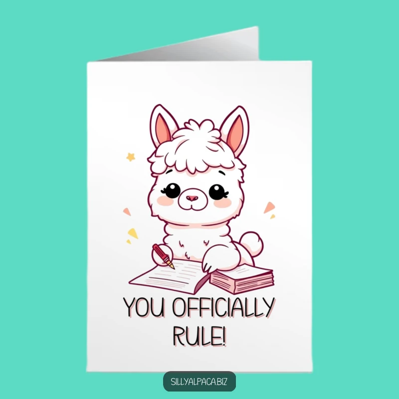 Free Printable Congrats Card: Filing Alpaca Success Funny Downloadable
