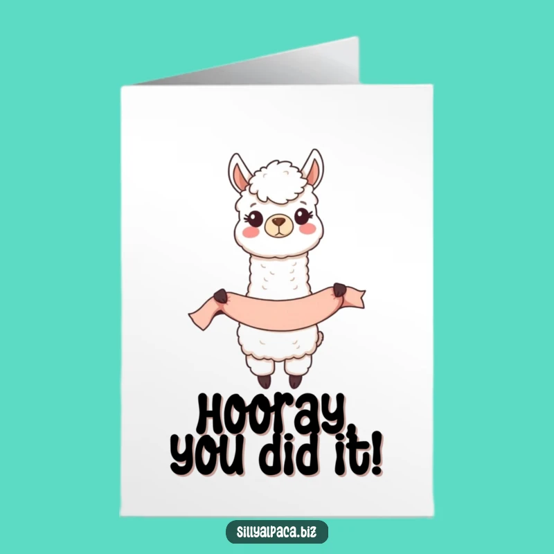 Free Printable Congrats Card: Happy Alpaca Banner Funny Downloadable Gift