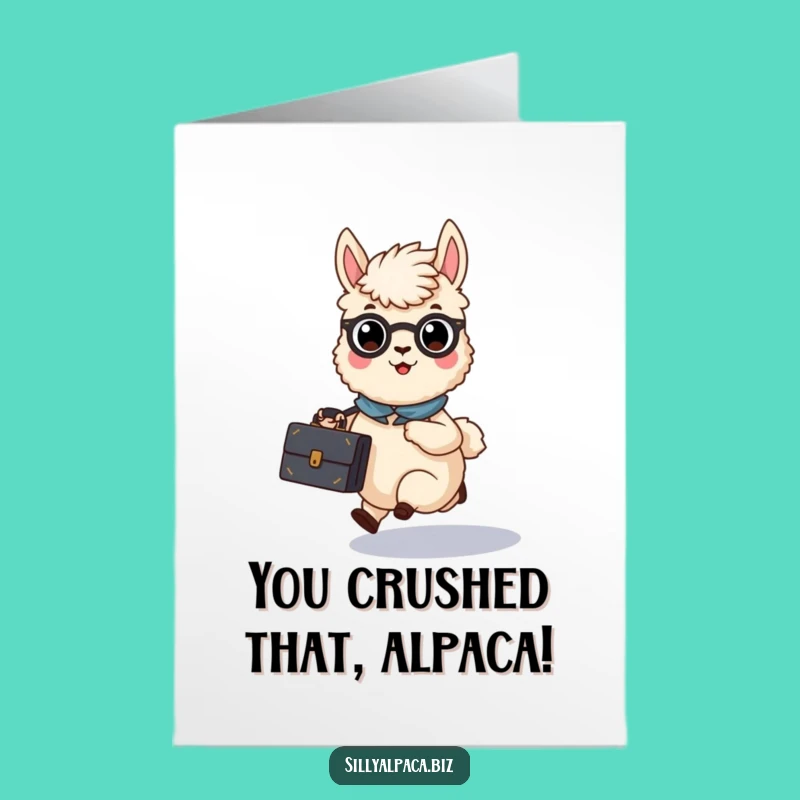 Free Printable Congrats Card: Busy Alpaca Office Funny Downloadable Gift