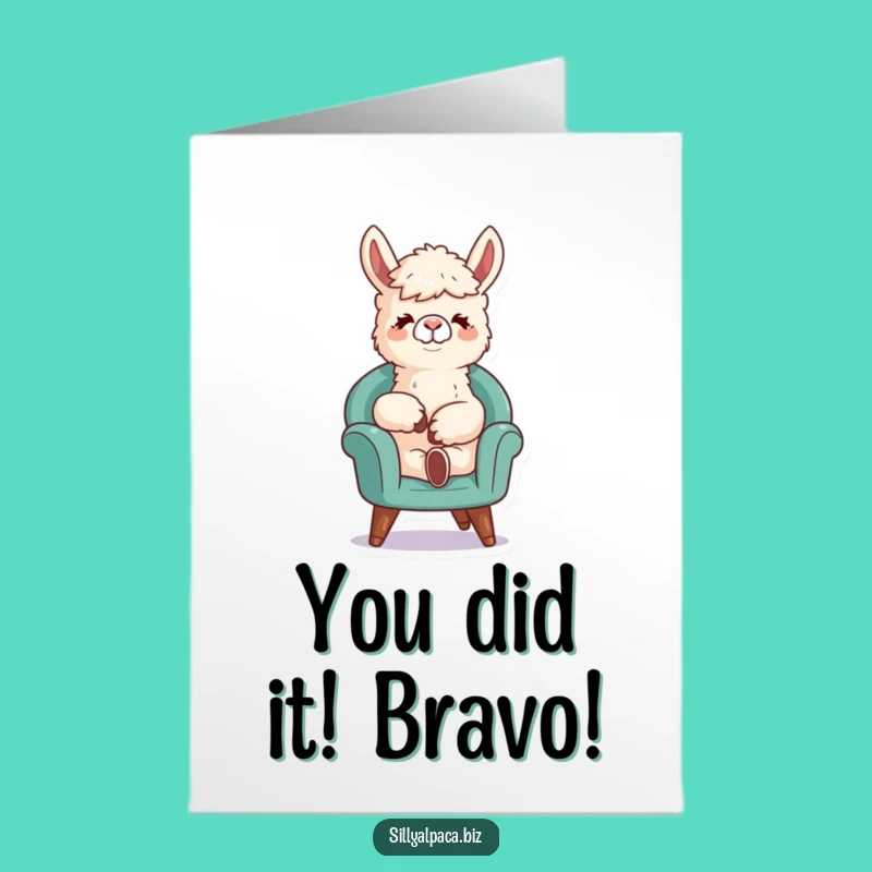 Chill Alpaca Congrats Card Free Printable: Funny Relaxed Downloadable for Easy Last-Minute Celebrations
