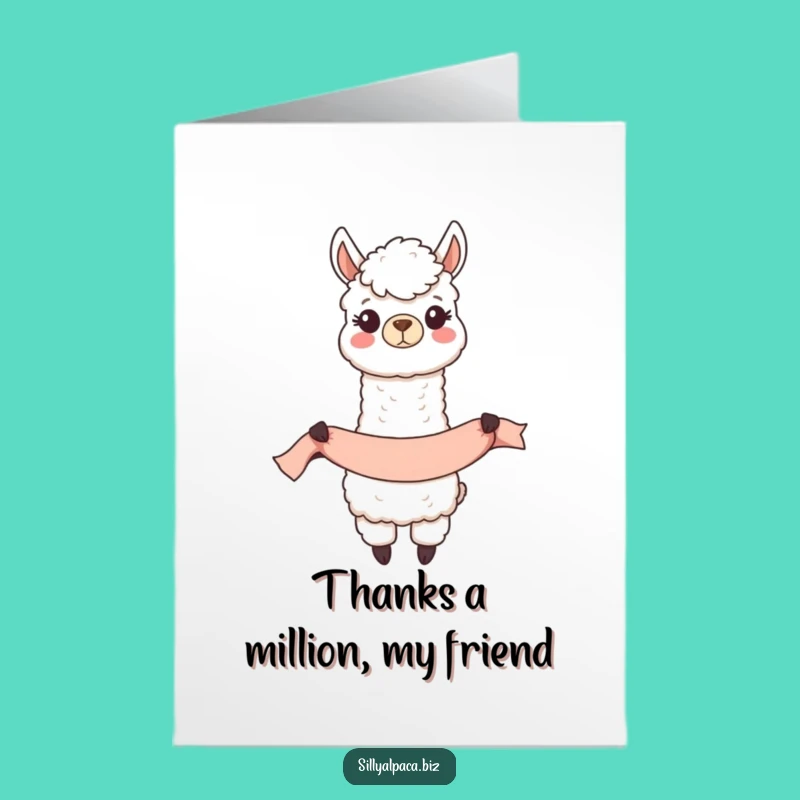 Free Printable Thank You Card: Happy Alpaca Banner Funny Downloadable Gift