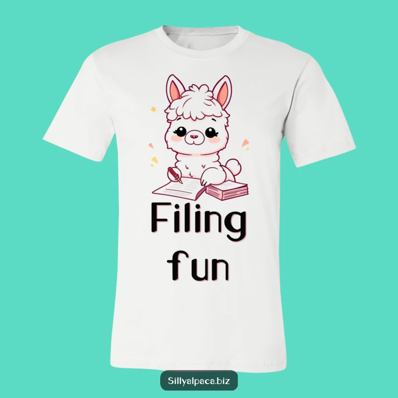 Funny Alpaca Filing T-Shirt: Wear Your Organization Hilariously