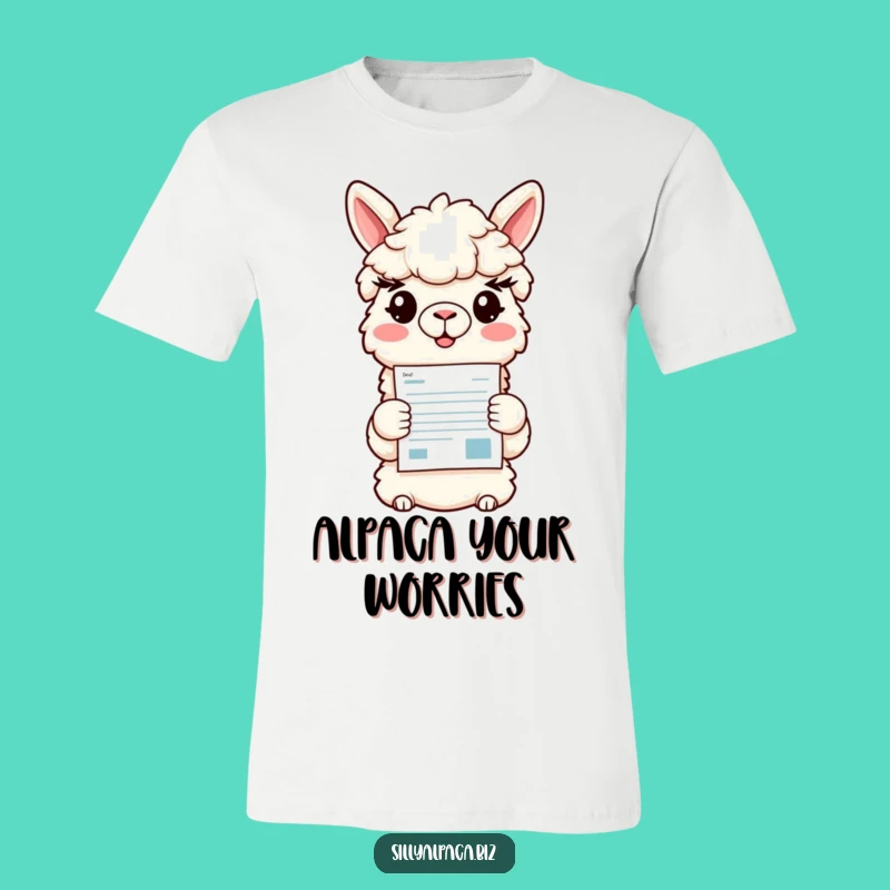 Funny Alpaca T-Shirt: Colorful Document Presenter Tee - Office Humor Gift