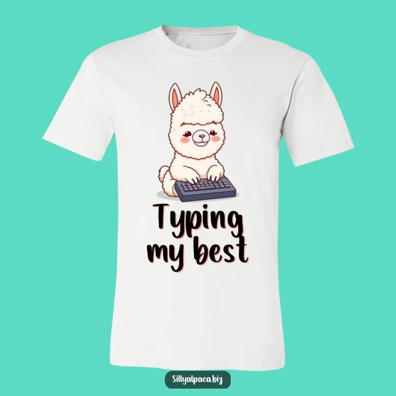 Funny Alpaca Typing T-Shirt: Wear Your Digital Life Hilariously