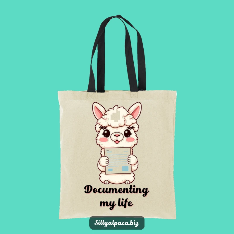 Funny Alpaca Tote Bag: Colorful Docs - Carry Presentations with Humor