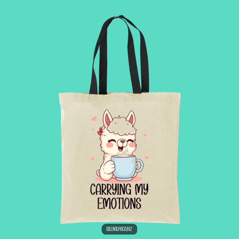 Funny Alpaca Tote Bag: Joyful Drinker Art - Carry Your Laughs in Style